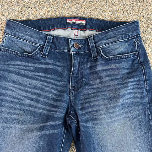 Tommy Hilfiger Cropped Jeans Women's 2 Low Rise Medium Wash Stretch Denim - Picture 2 of 7